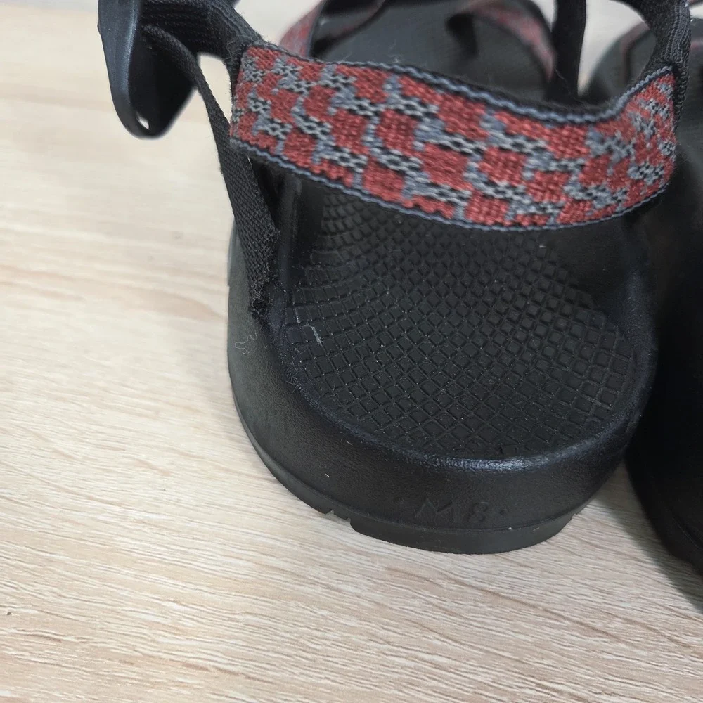 Chaco Z/Cloud Hiking Sport Sandals‎ Black Red Gray Webbing Men's 8